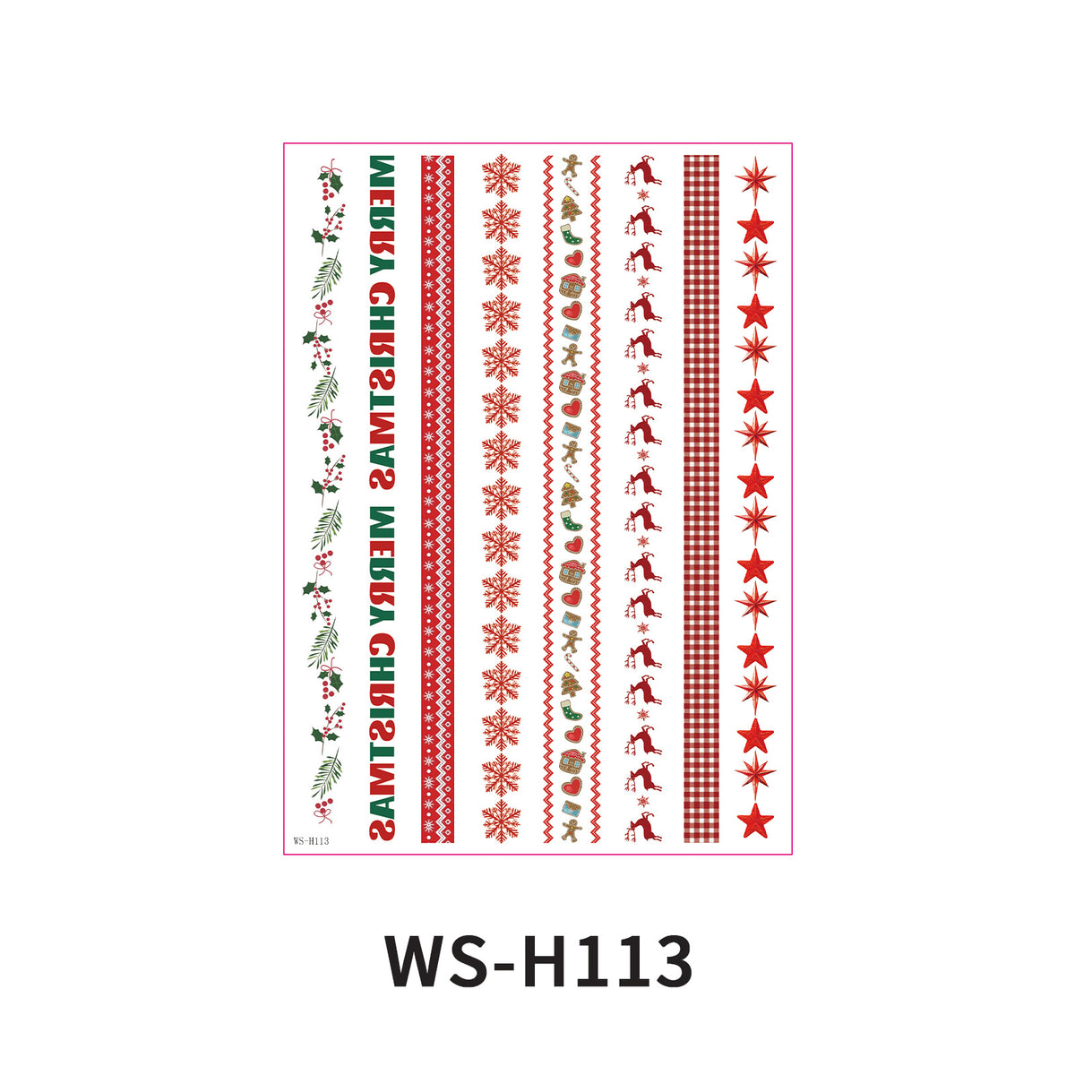 Christmas Candle Transfer Tattoo Set – 9 Sheets