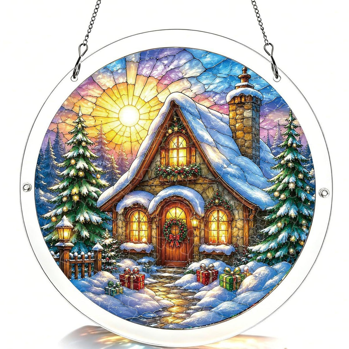 Christmas Window Suncatcher in Eight Festive Designs