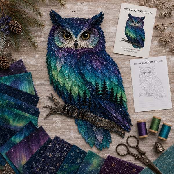 Northern Lights Wildlife Patchwork Art Kit