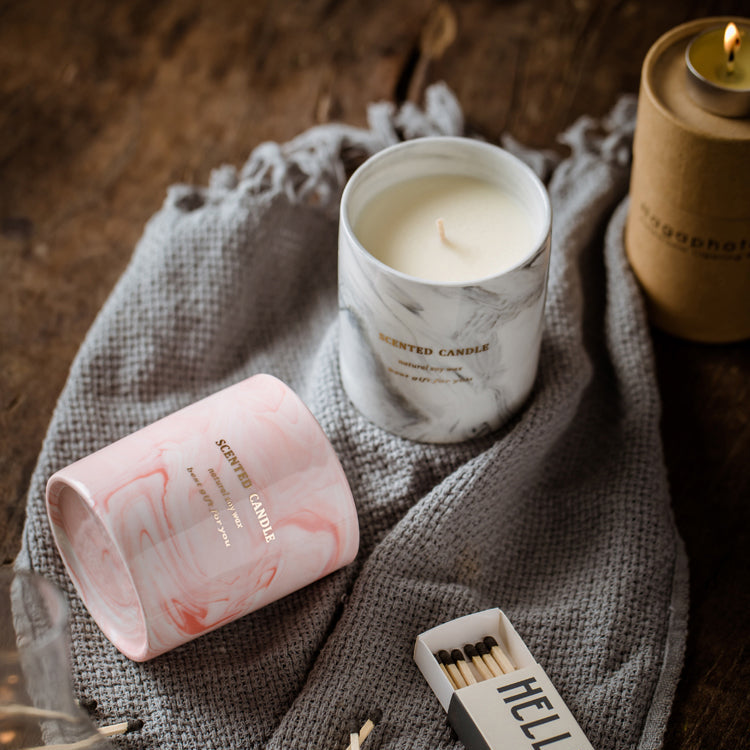 Ceramic Marble.Scented Candles.Soy wax
