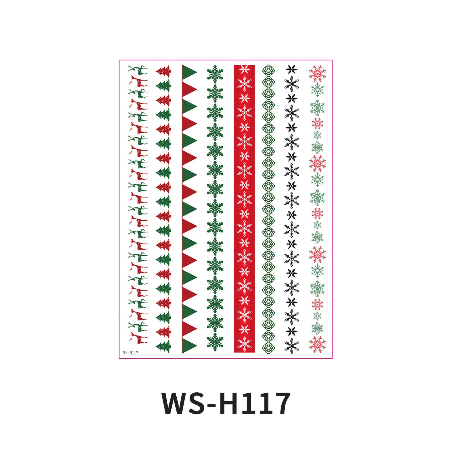 Christmas Candle Transfer Tattoo Set – 9 Sheets