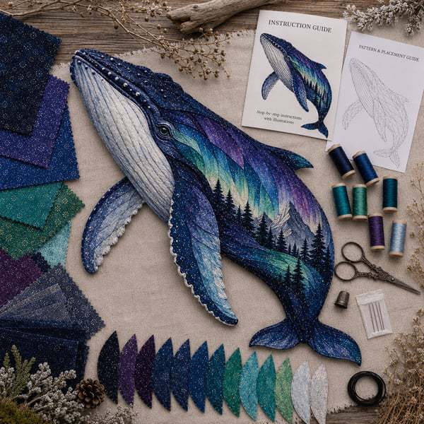 Northern Lights Wildlife Patchwork Art Kit