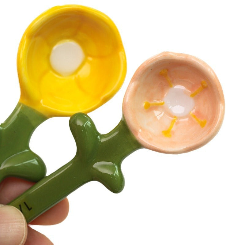 Ceramic Flower Measuring Spoon Set