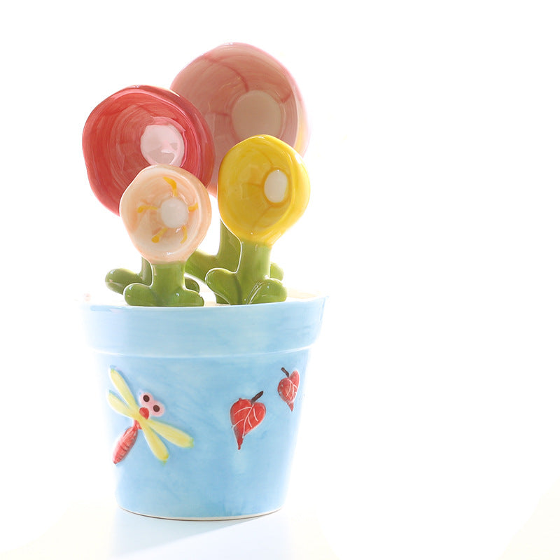 Ceramic Flower Measuring Spoon Set