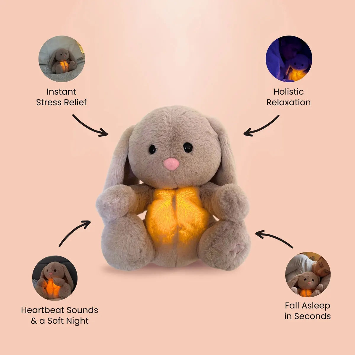 Breathing bunny plush