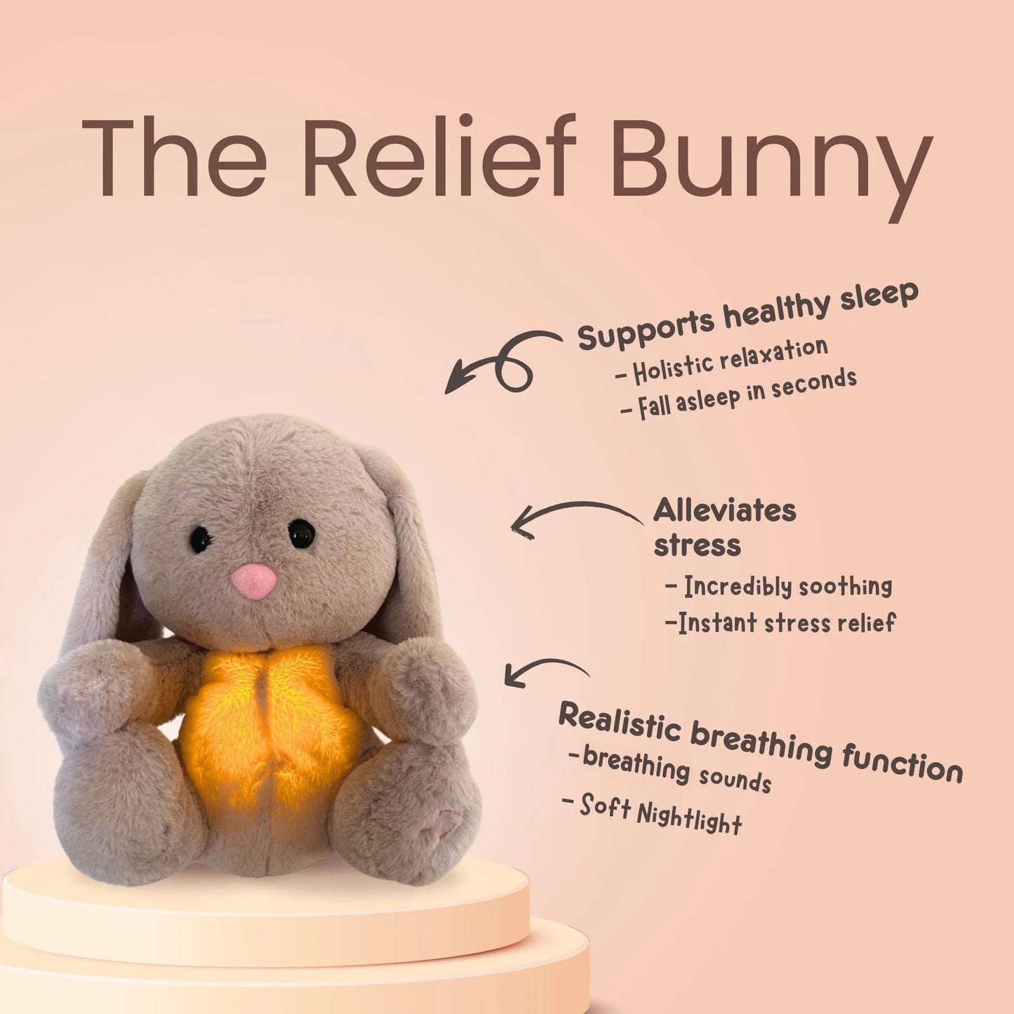 Breathing bunny plush
