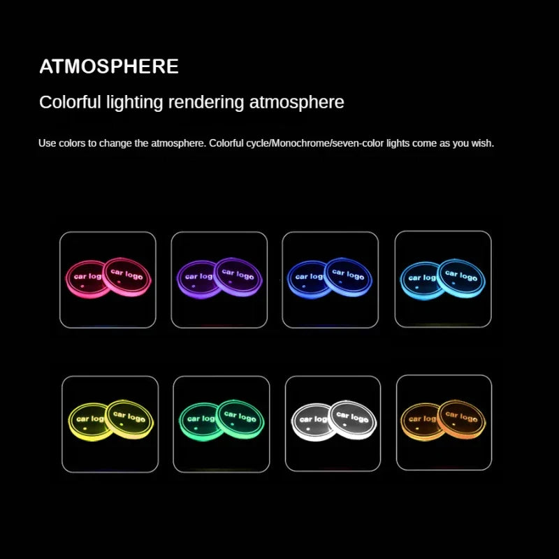LED Car Cup Holder Coasters-2 PCS