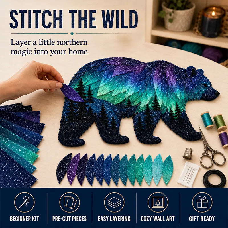 Northern Lights Wildlife Patchwork Art Kit