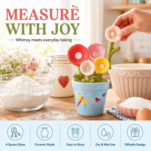 Ceramic Flower Measuring Spoon Set