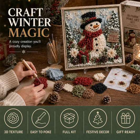 3D Christmas Fabric Poke Art Frame Kit