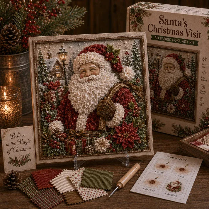 3D Christmas Fabric Poke Art Frame Kit - image 2