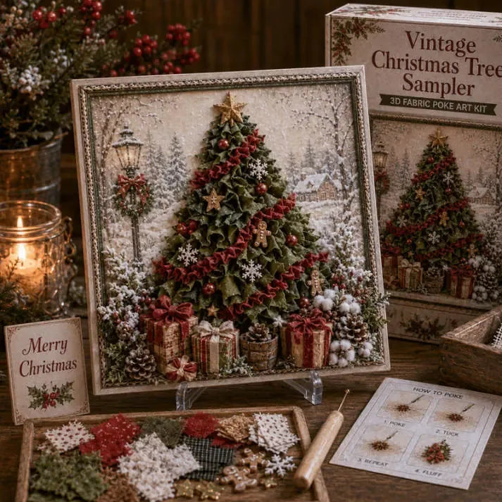 3D Christmas Fabric Poke Art Frame Kit - image 3