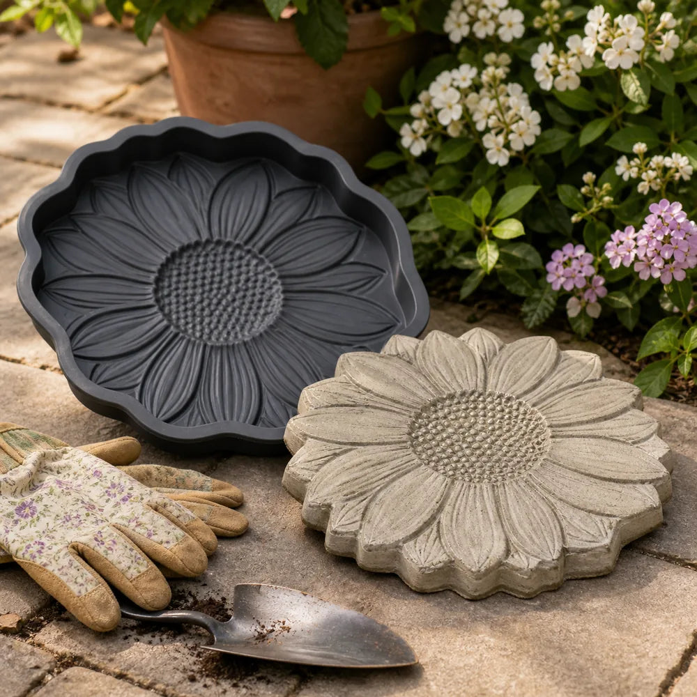 Sunflower Garden Stepping Stone Silicone Mold - lifestyle detail
