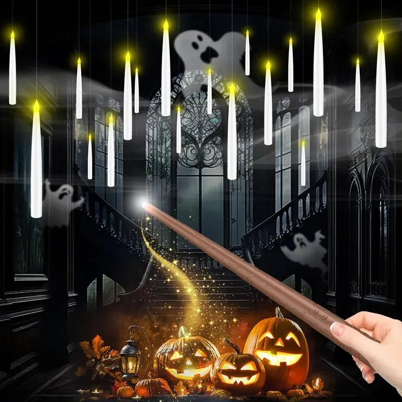 Floating LED Candles with Magic Wand – 10 Piece Set - image 1