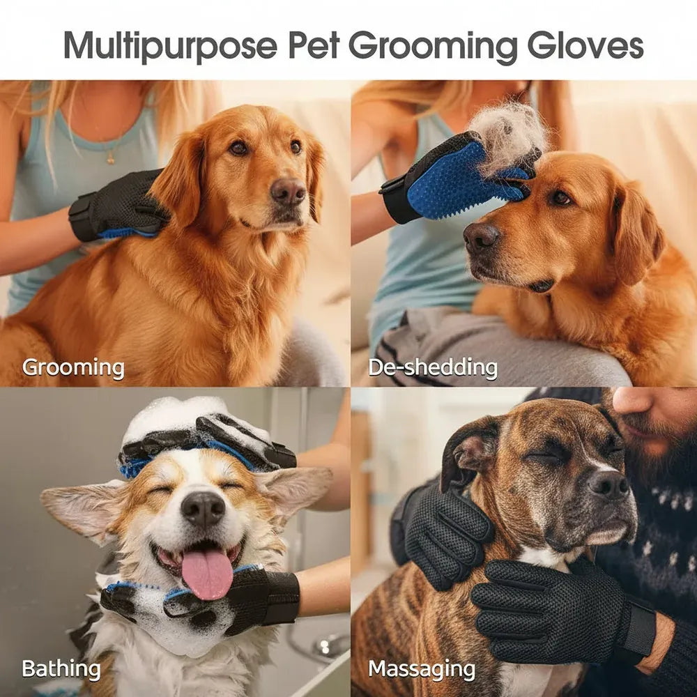 Double-Sided Pet Grooming Gloves – Left & Right Pair - image 2