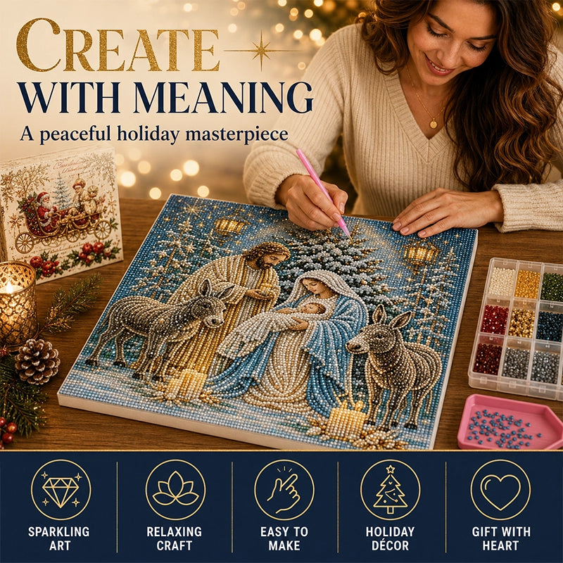 Nativity Scene Crystal Diamond Art Kit