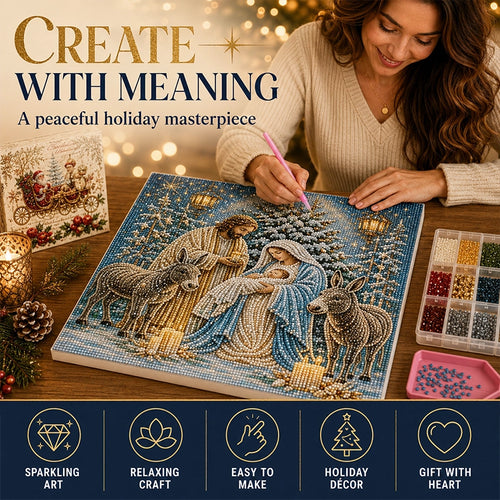Nativity Scene Crystal Diamond Art Kit