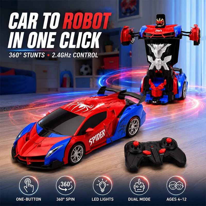 One-Touch Transforming RC Sports Car Robot