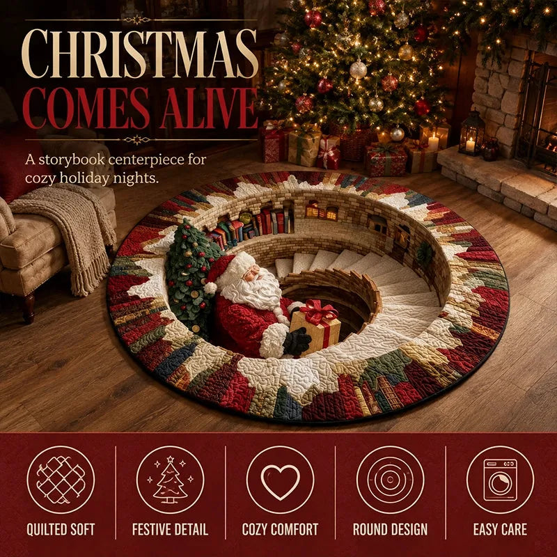 3D Christmas Illusion Round Rug – 80 cm