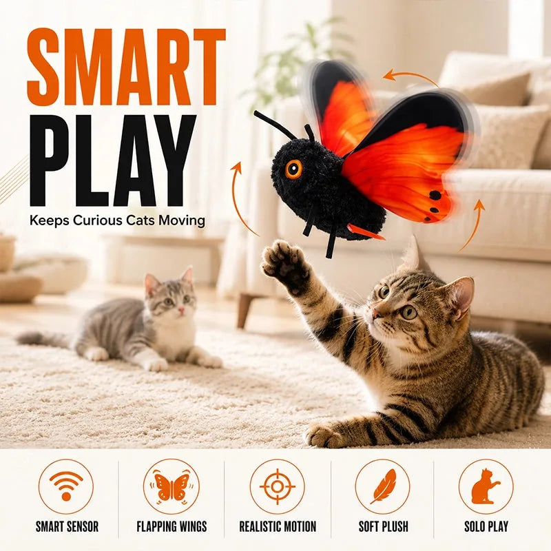 Smart Flapping Butterfly Cat Toy