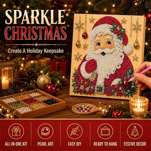 Christmas Pearl Diamond Art Kit with 20 cm Frame