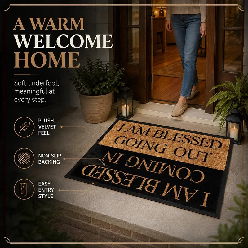 American Letter Crystal-Velvet Floor Mat – 50 × 80 cm