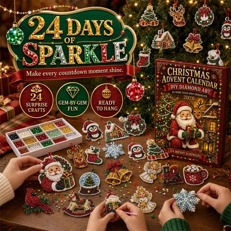 24-Piece Christmas Diamond Art Ornament Kit