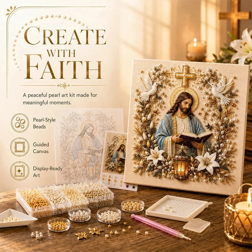 DIY 3D Pearl-Style Christian Faith Art Kit
