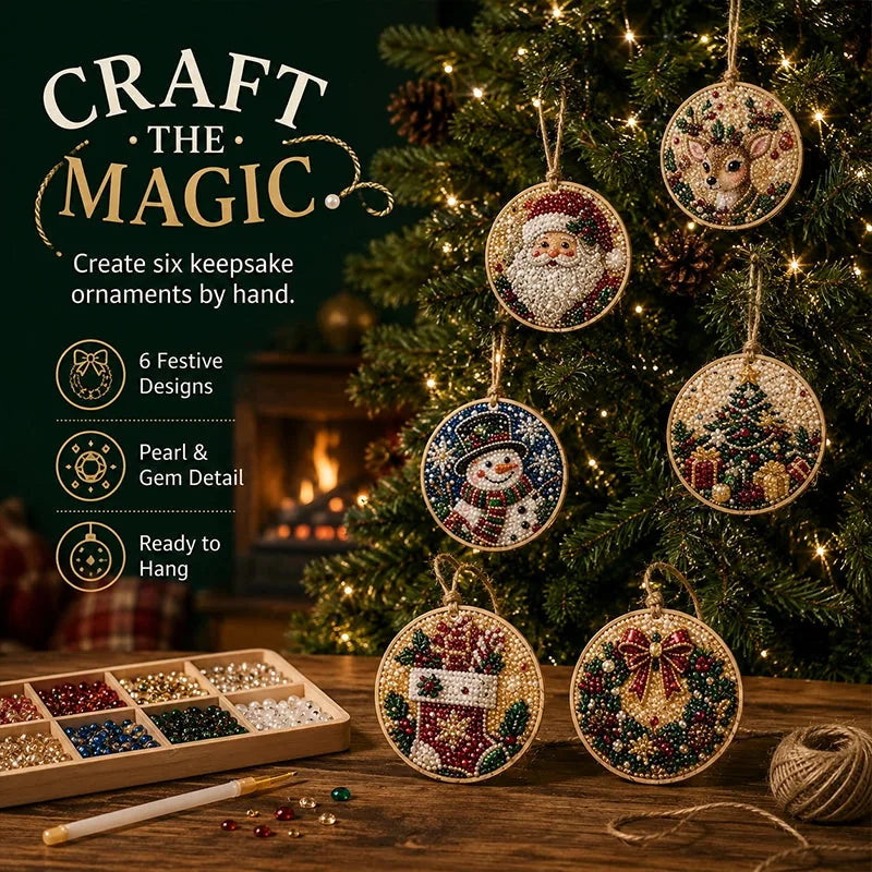 DIY Christmas Wooden Diamond Art Ornament Set