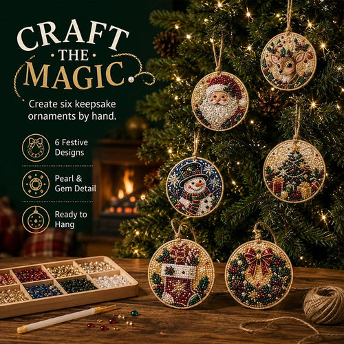 DIY Christmas Wooden Diamond Art Ornament Set