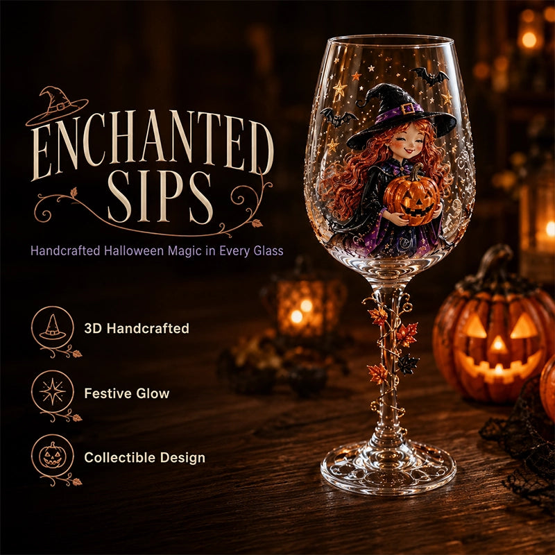 Halloween 3D Stemmed Wine Goblet