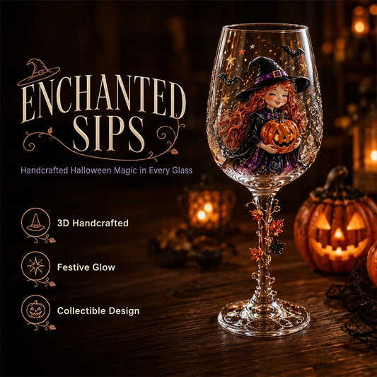 Halloween 3D Stemmed Wine Goblet