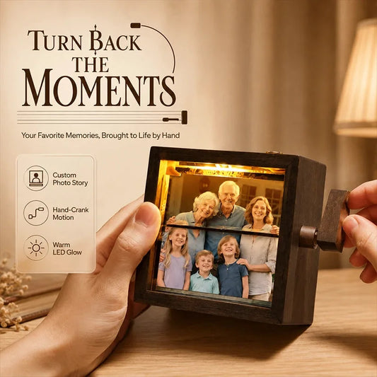 Lighted Hand-Crank Flipbook Photo Box – 16 Photos