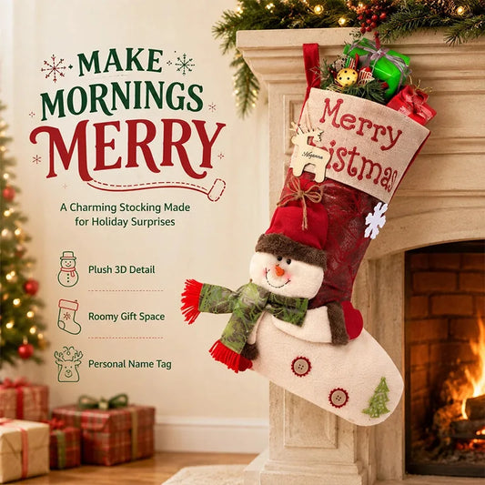 Personalized Christmas Stocking with 3D Character – 3 Designs
