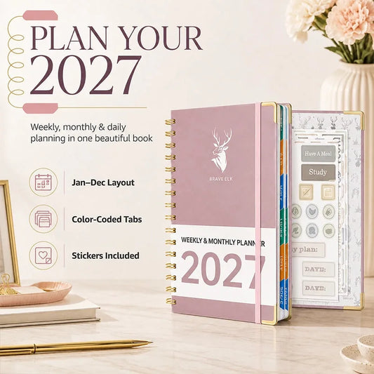 2027 A5 Deer Spiral Planner – 160 Sheets