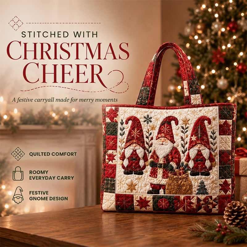 Quilted Christmas Shoulder Tote Bag – 12 Designs