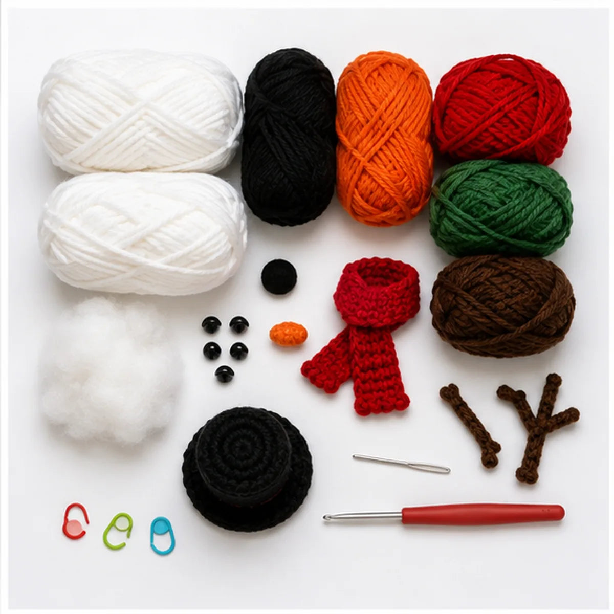 DIY Crochet Snowman Christmas Amigurumi Kit – product detail image 1
