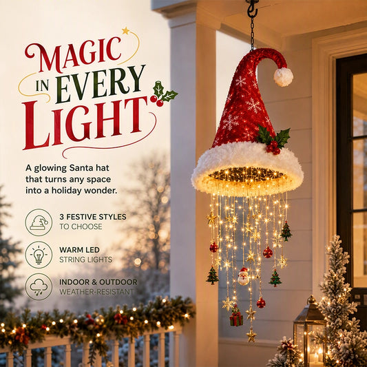 Lighted Santa Hat Hanging Chandelier – 3 Designs