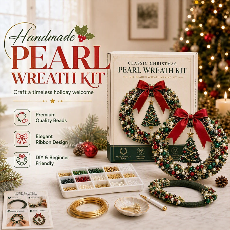 DIY Christmas Pearl Beaded Wreath Kit
