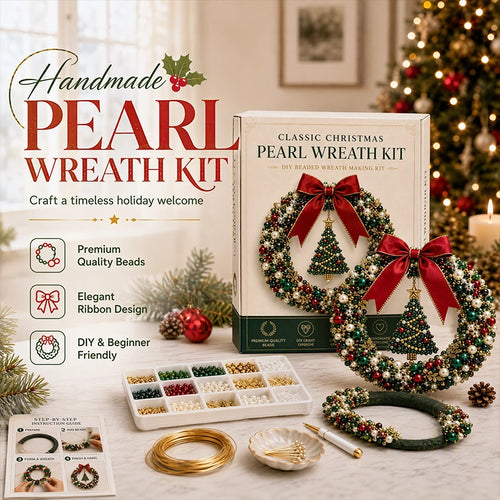 DIY Christmas Pearl Beaded Wreath Kit