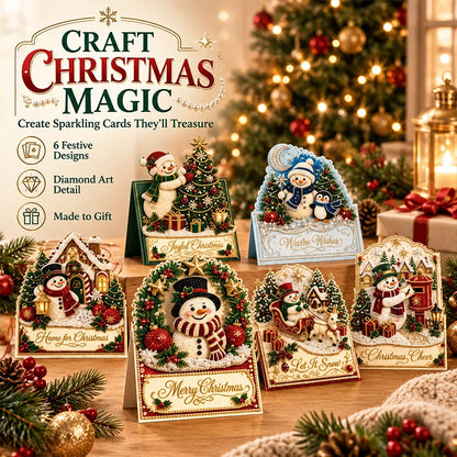 3D Christmas Greeting Card Set – 6 Pack
