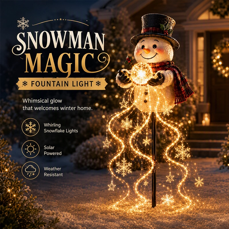 Snowman Magic Fountain Garden Light