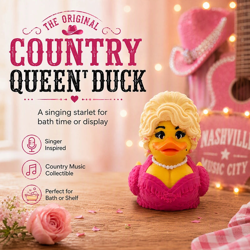 3D-Printed Country Glam Queen Duck Figurine