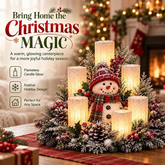 Lighted Christmas Candle Centerpiece