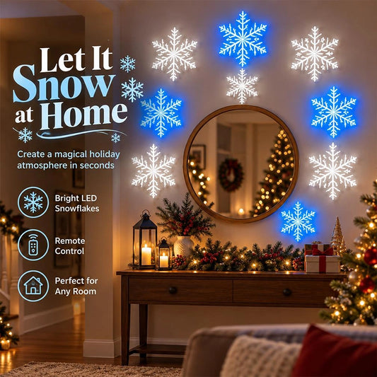 Stick-On LED Snowflake Wall Lights