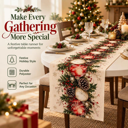 Festive Christmas Table Runner for Holiday Dining Décor