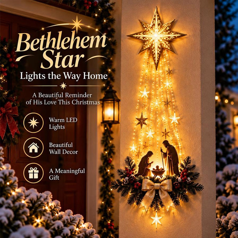 Lighted Star of Bethlehem Nativity Wall Décor for Christmas