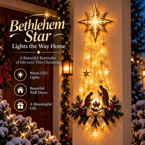Lighted Star of Bethlehem Nativity Wall Décor for Christmas