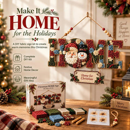 DIY Fabric Poke Art HOME Sign Kit for No-Sew Seasonal Decorating