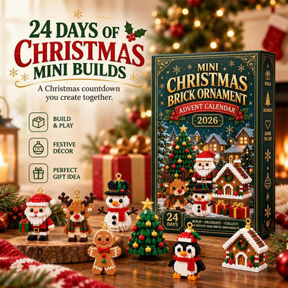 24-Day Mini Christmas Brick Ornament Advent Calendar Kit